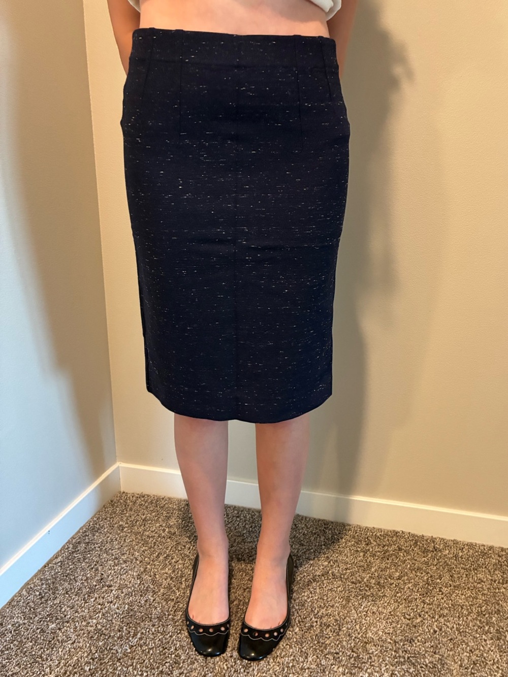 Marc by Marc Jacobs navy melange knit pencil skirt